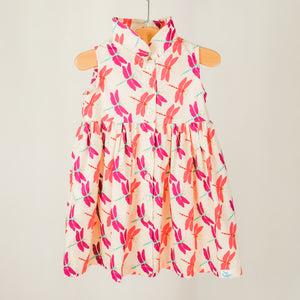 This dress can be paired with the children's dragonfly print in both cream and navy and the women's "Garden Party" shirt.